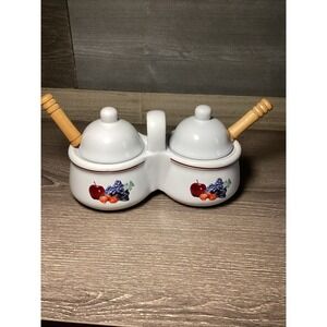 Houston Harvest Dual Jam/Jelly Jars with Lids & Spoons